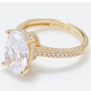 Diamonique 57 Facet Brilliant Oval Bridal Ring